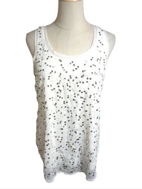 Candie's Vintage Y2K White Sequin Scoop Neck Tank Top